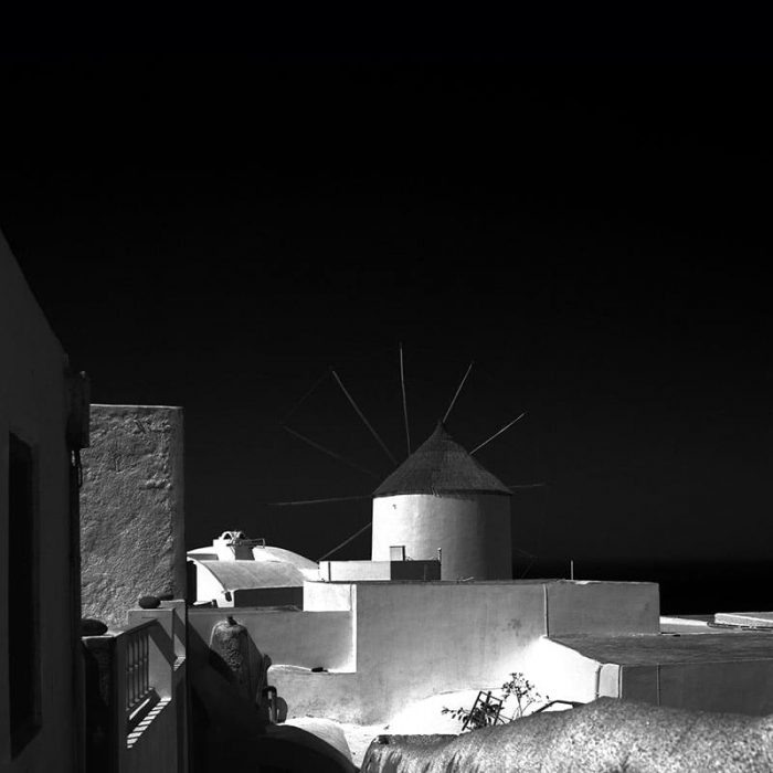 Art print Santorini Windmill